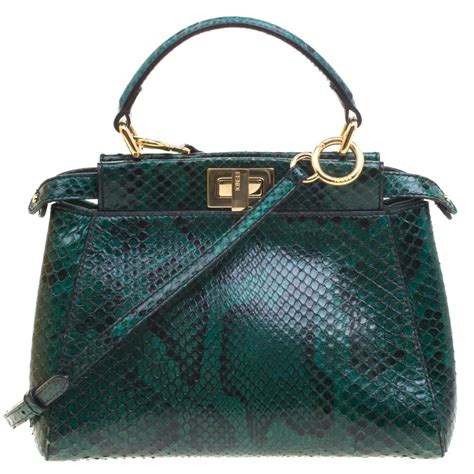 fendi peekaboo green python|fendi peekaboo bags.